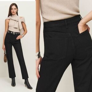 Reformation Black Straight Leg Jeans